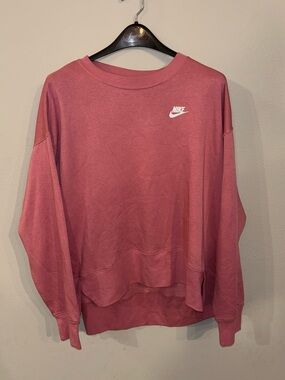 Nike Women's Rose Pink Crew Sweatshirt with White Logo